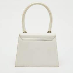 Pre Owned Jacquemus White Leather Grand Le Chiquito Top Handle Bag