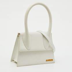 Pre Owned Jacquemus White Leather Grand Le Chiquito Top Handle Bag