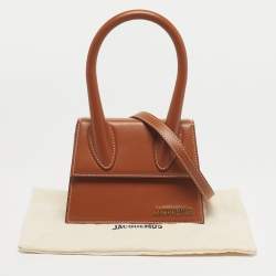 Pre Owned Jacquemus Brown Leather Le Chiquito Moyen Top Handle Bag
