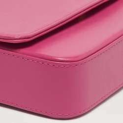 Pre Owned Jacquemus Pink Leather Le Carinu Shoulder Bag