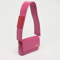 Pre Owned Jacquemus Pink Leather Le Carinu Shoulder Bag
