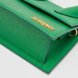 Pre Owned Jacquemus Green Leather Le Chiquito Moyen Top Handle Bag