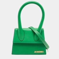 Pre Owned Jacquemus Green Leather Le Chiquito Moyen Top Handle Bag