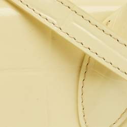 Pre Owned Jacquemus Yellow Croc Embossed Patent Leather Le Chiquito Moyen Boucle Top Handle Bag