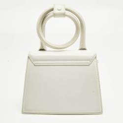 Pre Owned Jacquemus White Leather Le Chiquito Noeud Top Handle Bag