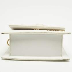Pre Owned Jacquemus White Leather Le Chiquito Noeud Top Handle Bag