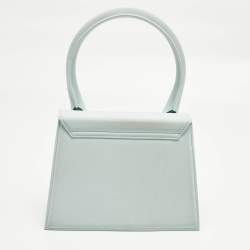 Pre Owned Jacquemus Light Blue Leather Grand Le Chiquito Top Handle Bag