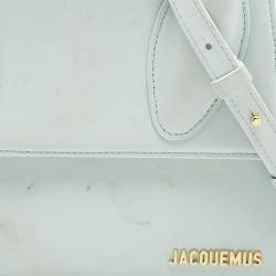 Pre Owned Jacquemus Light Blue Leather Grand Le Chiquito Top Handle Bag