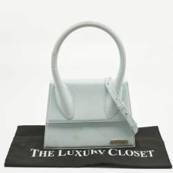 Pre Owned Jacquemus Light Blue Leather Grand Le Chiquito Top Handle Bag