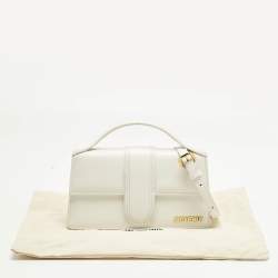 Pre Owned Jacquemus White Leather Le Grand Bambino Top Handle Bag