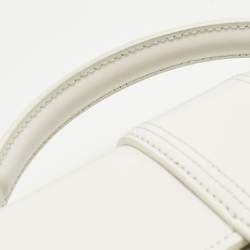 Pre Owned Jacquemus White Leather Le Grand Bambino Top Handle Bag