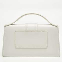 Pre Owned Jacquemus White Leather Le Grand Bambino Top Handle Bag