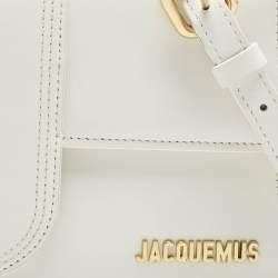 Pre Owned Jacquemus White Leather Le Grand Bambino Top Handle Bag