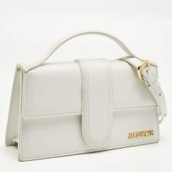 Pre Owned Jacquemus White Leather Le Grand Bambino Top Handle Bag