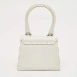 Pre Owned Jacquemus White Leather Mini Le Chiquito Top Handle Bag