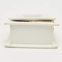Pre Owned Jacquemus White Leather Mini Le Chiquito Top Handle Bag