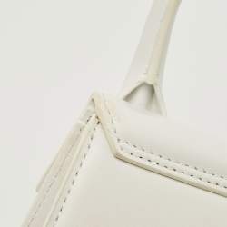 Pre Owned Jacquemus White Leather Mini Le Chiquito Top Handle Bag