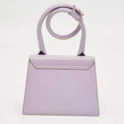 Pre Owned Jacquemus Lilac Leather Le Chiquito Noeud Top Handle Bag