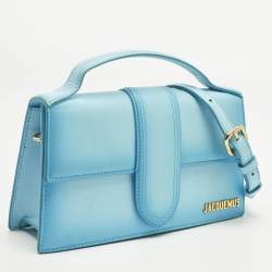 Pre Owned Jacquemus Light Blue Ombre Leather Le Grand Bambino Top Handle Bag