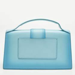 Pre Owned Jacquemus Light Blue Ombre Leather Le Grand Bambino Top Handle Bag