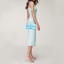 Pre Owned Jacquemus Light Blue Ombre Leather Le Grand Bambino Top Handle Bag