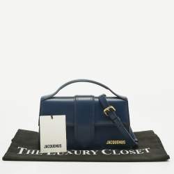 Pre Owned Jacquemus Navy Blue Leather Le Grand Bambino Top Handle Bag