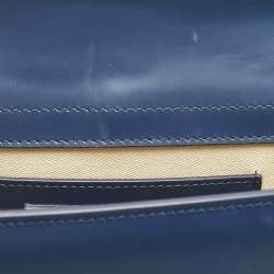 Pre Owned Jacquemus Navy Blue Leather Le Grand Bambino Top Handle Bag