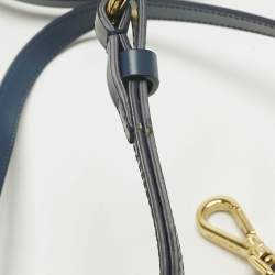 Pre Owned Jacquemus Navy Blue Leather Le Grand Bambino Top Handle Bag