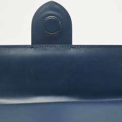 Pre Owned Jacquemus Navy Blue Leather Le Grand Bambino Top Handle Bag