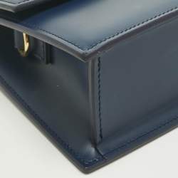 Pre Owned Jacquemus Navy Blue Leather Le Grand Bambino Top Handle Bag