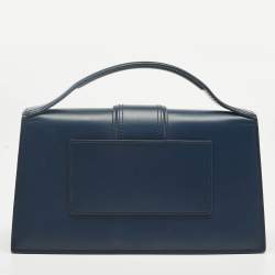 Pre Owned Jacquemus Navy Blue Leather Le Grand Bambino Top Handle Bag