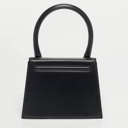 Pre Owned Jacquemus Black Leather Grand Le Chiquito Top Handle Bag