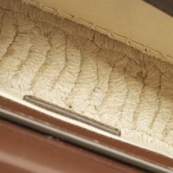 Pre Owned Jacquemus Dark Brown Leather and Jute Le Chiquito Long Cordao Top Handle Bag