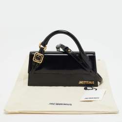 Pre Owned Jacquemus Black Glossy Leather Le Chiquito Long Top Handle Bag