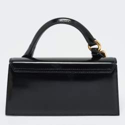 Pre Owned Jacquemus Black Glossy Leather Le Chiquito Long Top Handle Bag