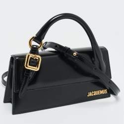 Pre Owned Jacquemus Black Glossy Leather Le Chiquito Long Top Handle Bag
