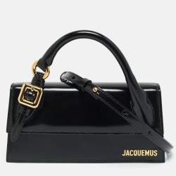 Pre Owned Jacquemus Black Glossy Leather Le Chiquito Long Top Handle Bag