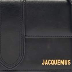Pre Owned Jacquemus Le Grand Bambino Black Leather Top Handle Bag