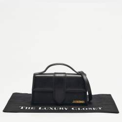 Pre Owned Jacquemus Le Grand Bambino Black Leather Top Handle Bag
