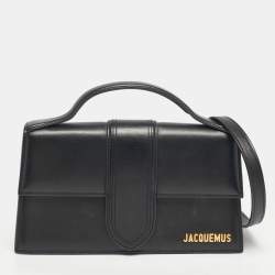 Pre Owned Jacquemus Le Grand Bambino Black Leather Top Handle Bag