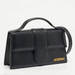 Pre Owned Jacquemus Le Grand Bambino Black Leather Top Handle Bag