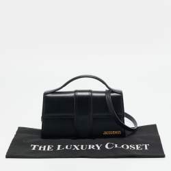 Pre Owned Jacquemus Le Grand Bambino Black Leather Top Handle Bag