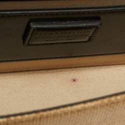 Pre Owned Jacquemus Le Grand Bambino Brown/Black Raffia Top Handle Bag