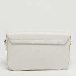 Pre Owned حقيبة كتف جاكيموس لو كارينو شعار جلد أبيض عاجي