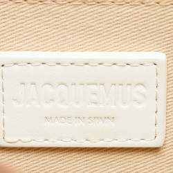 Pre Owned حقيبة كتف جاكيموس لو كارينو شعار جلد أبيض عاجي