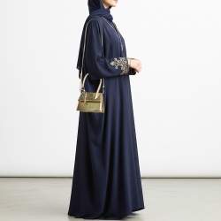 مملوكة مسبقًا Jacquemus Le Chiquito Moyen Boucle Gold Snakeskin Embossed Patent Leather Top Handle Bag