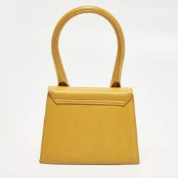 مملوكة مسبقًا Jacquemus Le Chiquito Moyen Yellow Leather Top Handle Bag