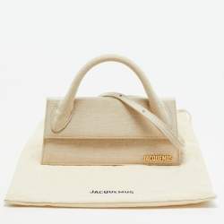 مملوكة مسبقًا حقيبة جاكيموس لو شيكيتو طويلة قماش بيج بيد علوية