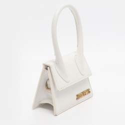 Pre Owned Jacquemus le chiquito Micro White Leather Clutch
