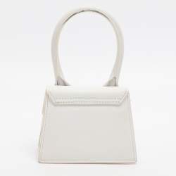 Pre Owned Jacquemus le chiquito Micro White Leather Clutch